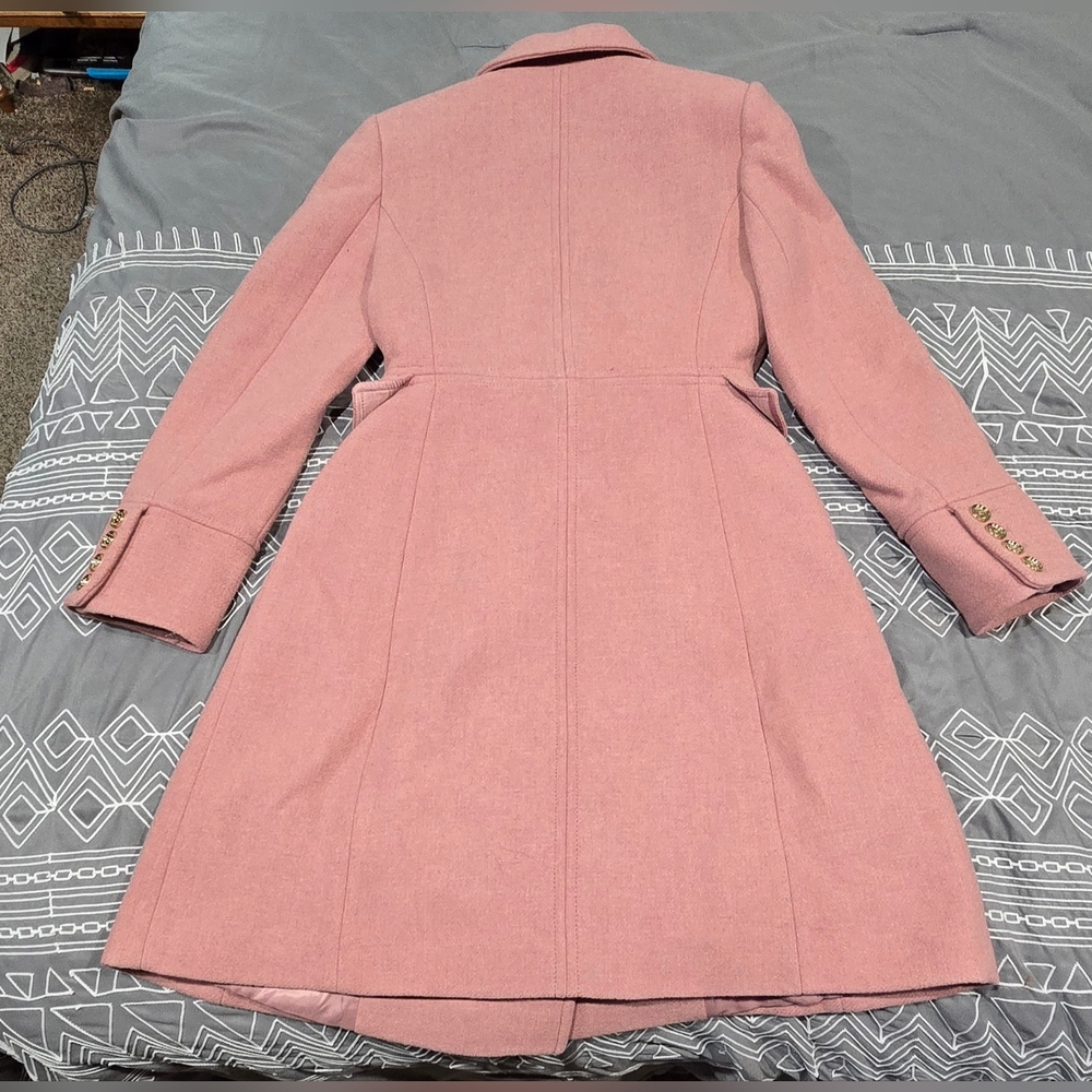 Karen Millen Petite Wool Button Front Double Breasted Princess Coat Size 2 - Picture 8 of 10